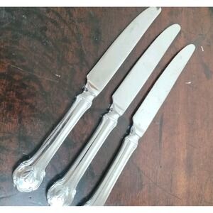 Wallace‎ Napoleon Bee Flatware Dinner Knives Lot of 3 Stainless Steel China